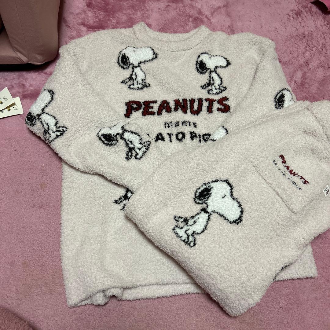 ジェラートピケ PEANUTS スヌーピー 総柄上下 新品未使用