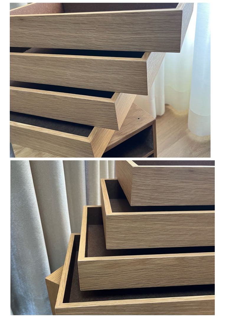 廃番 希少 無印良品 木製収納ケース 引出式・4段 オーク材 引き出し4段