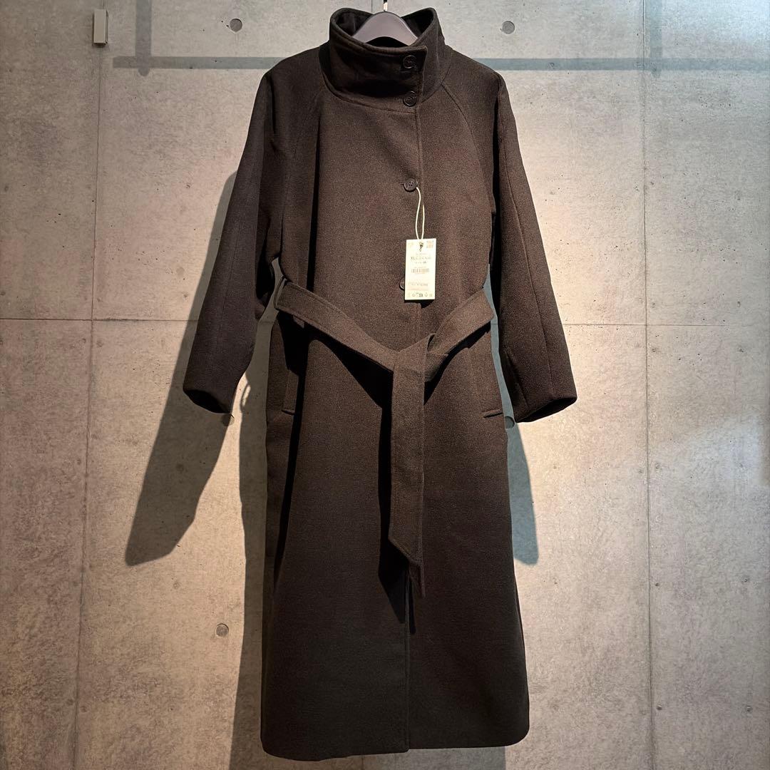 ZARA ソフトハイネックベルトコート　XL