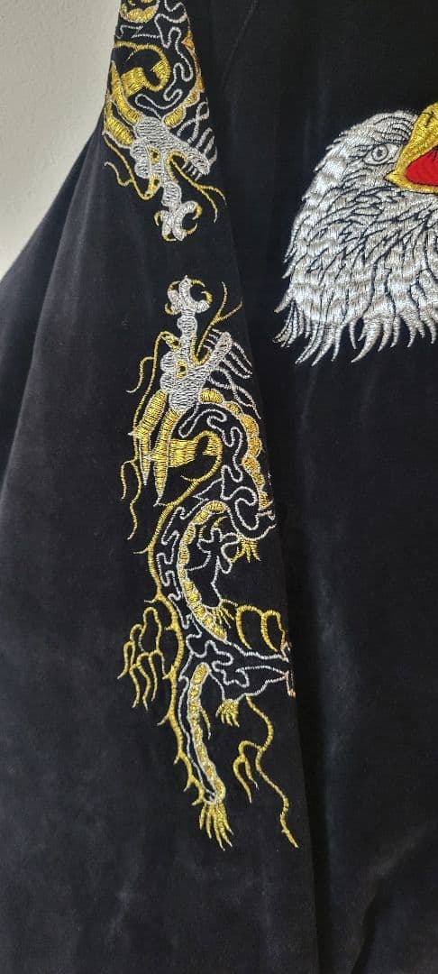 【希少】別珍　 刺繍　ベロア　スカジャン　スーベニアジャケット　ヴィンテージ
