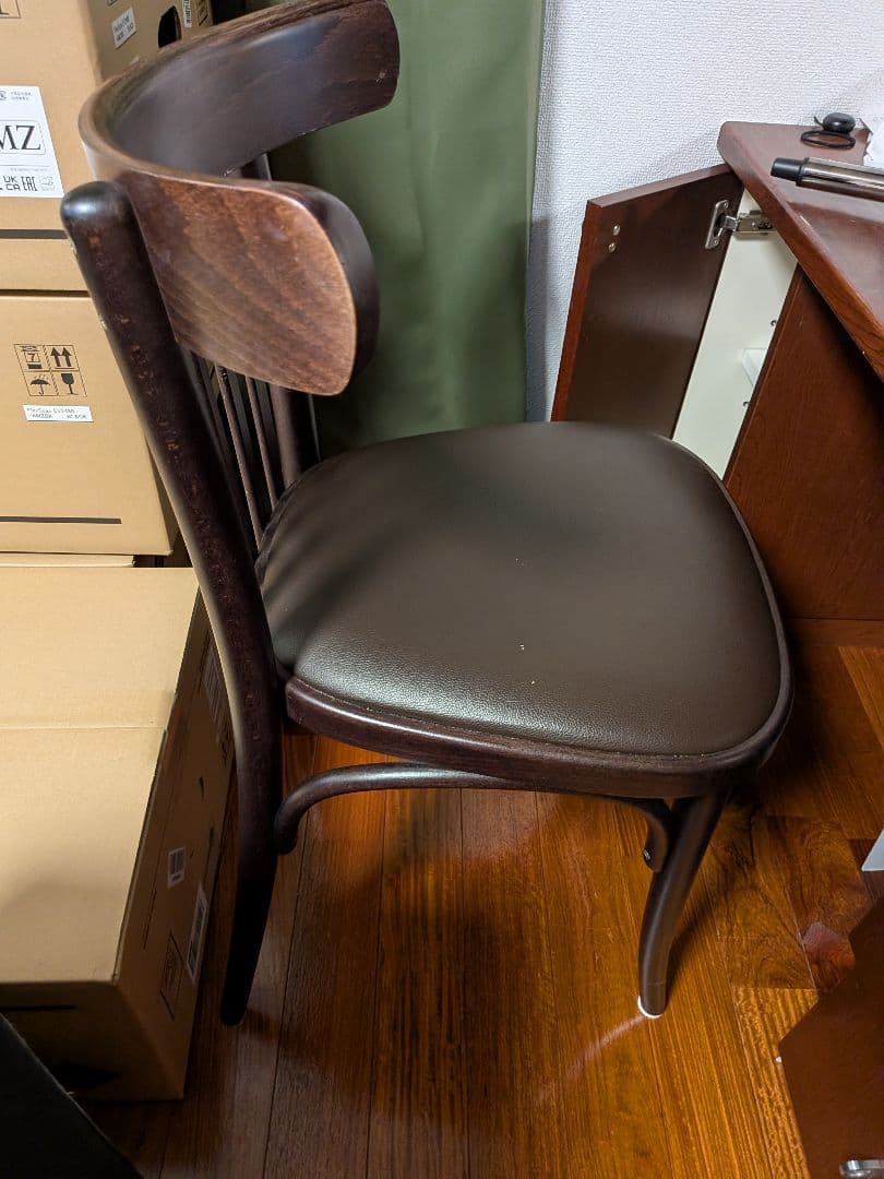 ブラウン ダイニングチェア 合成皮革