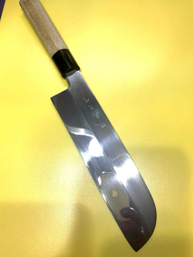 堺真久　鎌形薄刃包丁　刃渡り20cm
