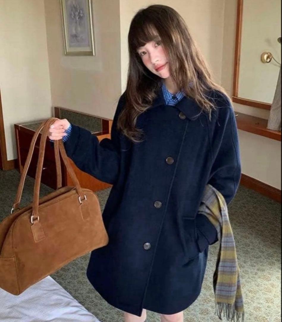 LUMIYUMI ウールブレンド 折り襟 ミドルコート　Sサイズ