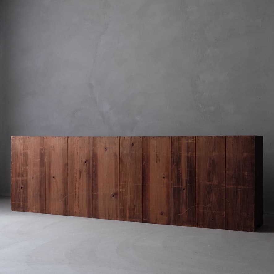 杉材 ガラス戸棚　収納棚 水屋箪笥 置床 テレビ台 古家具 古道具 アンティーク