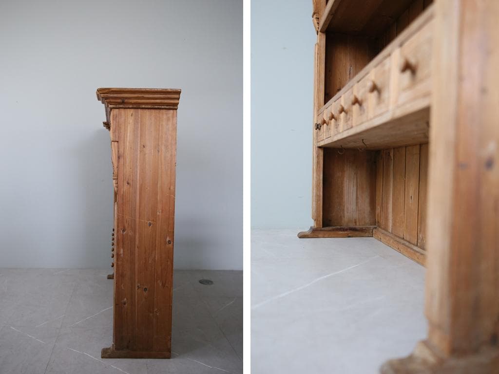 英国アンティーク木製ブックシェルフ/本棚/食器棚/飾り棚/ラック(88-81-2