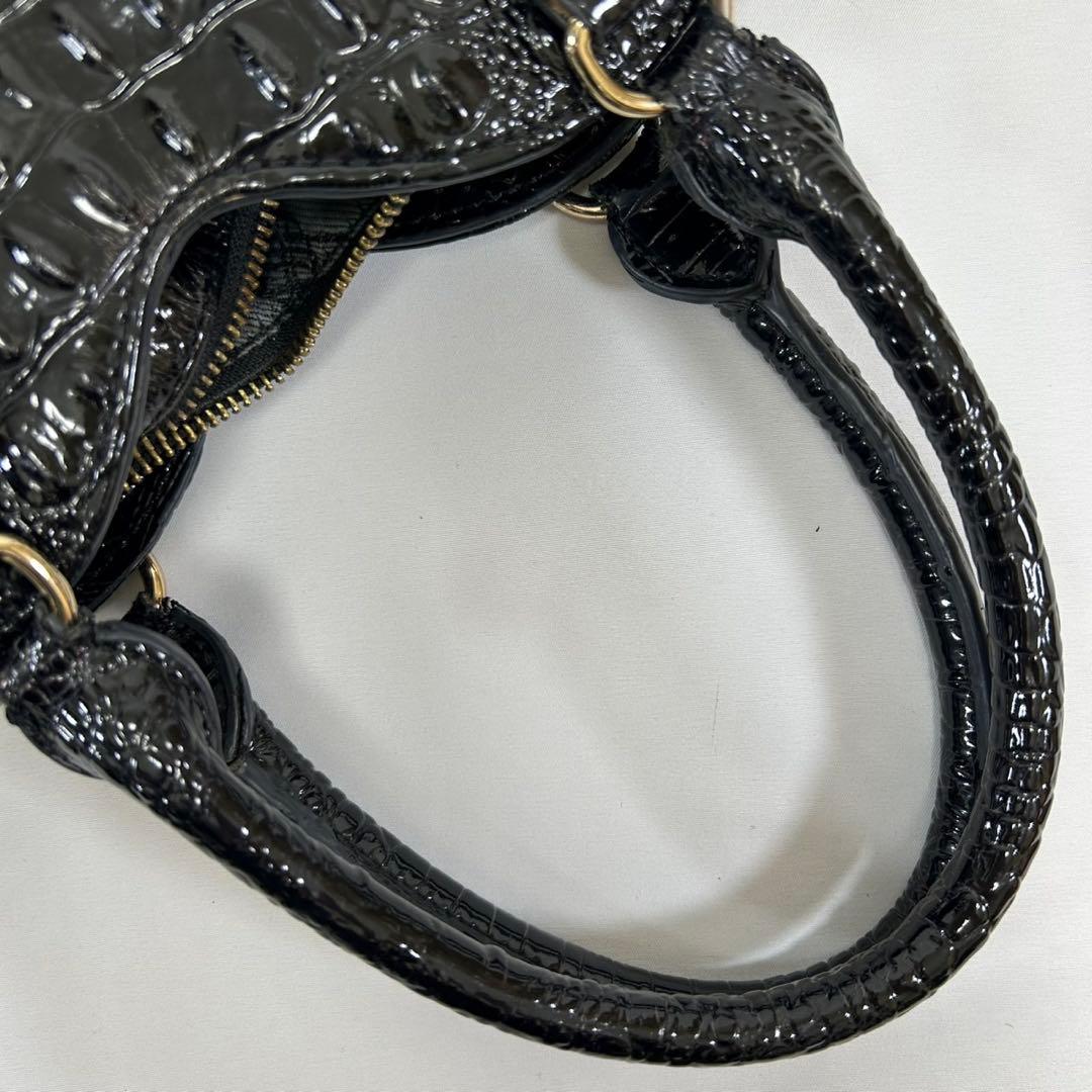 【美品】ヴィヴィアンウエストウッド ハンドバッグ レザー オーブ クロコ 型押し