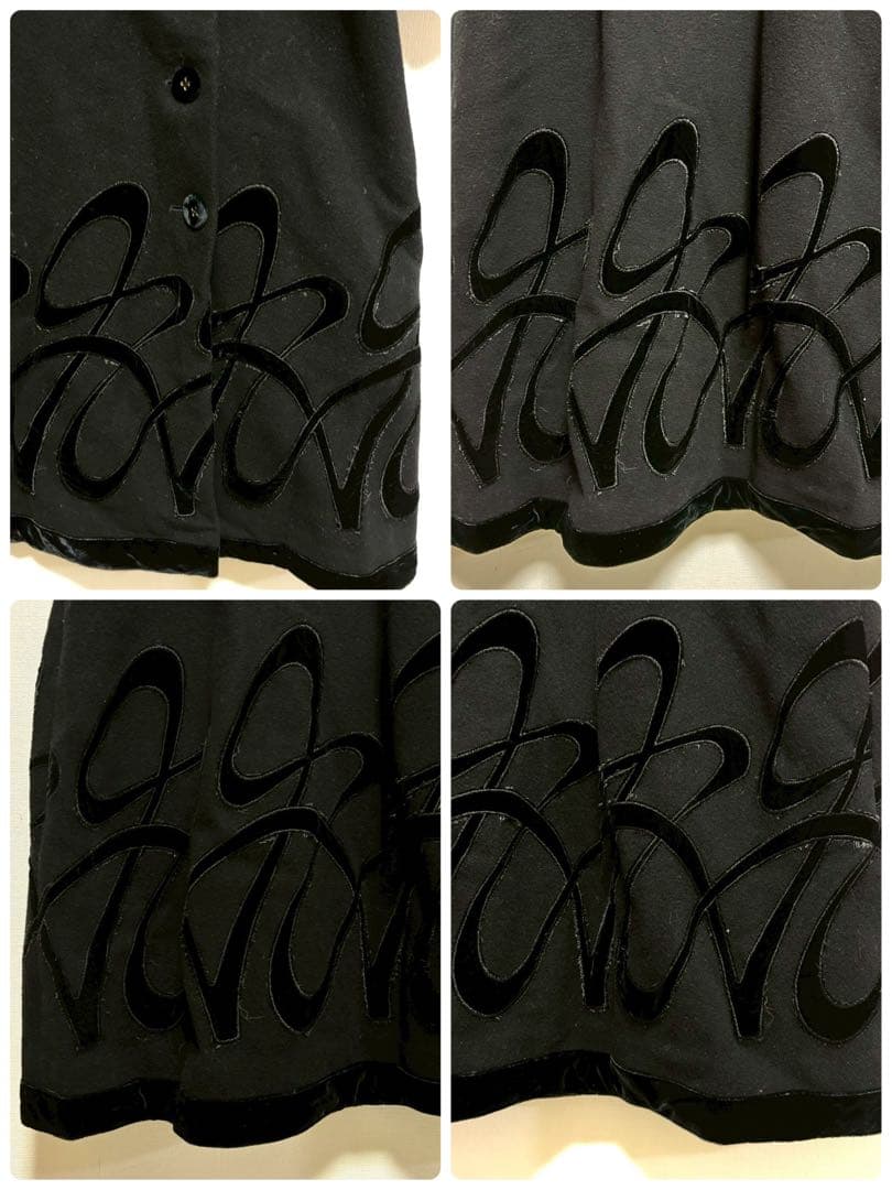 HIROKO KOSHINO ロングコート 黒 ブラック 9 アウター 上品