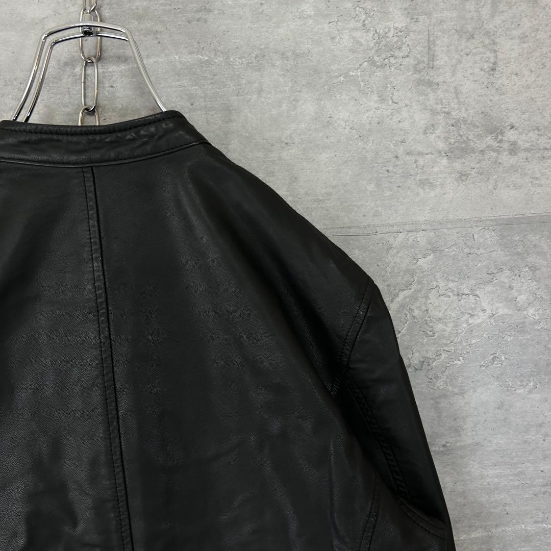 AWESOME LEATHER ゴートレザー　ライダースジャケット ブラック