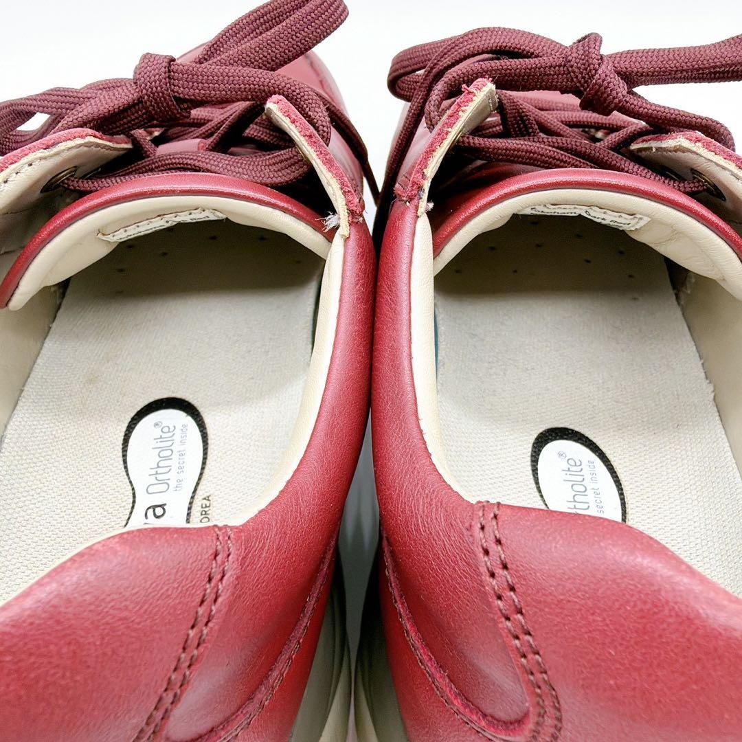 未使用級⭐️JOYA ジョヤ 23.5 スニーカー サイドジップ ワインレッド