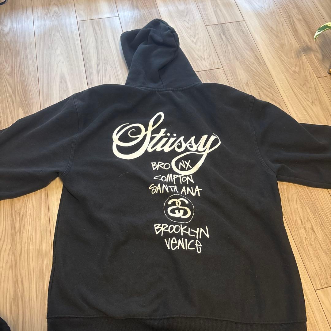 あり　 Stussy ブラック フルジップパーカー