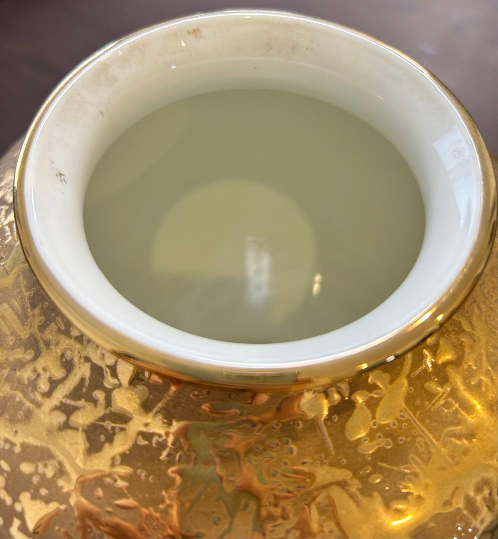 ナルミ金彩ゴールド花瓶壺フラワーベース全長24cm