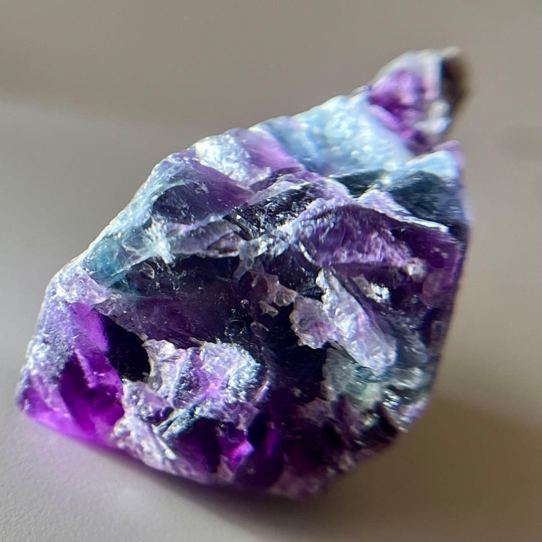 バイカラー フローライト 115.7ct 原石 パープル ブルー 鉱物 天然石