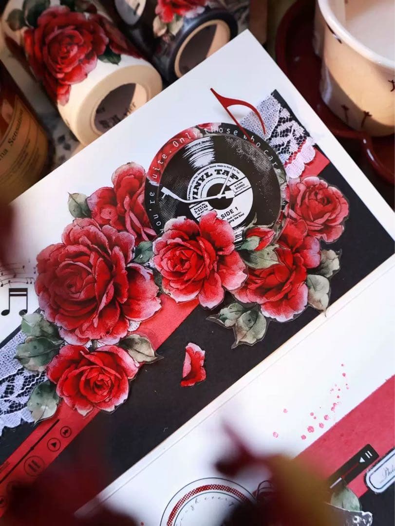 ⭐️SALE⭐️壹洱原创《旧日红笺》海外マスキングテープ　マステ 【2564】