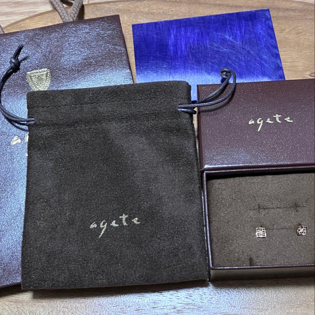 agete花びら　ダイヤピアス　k10