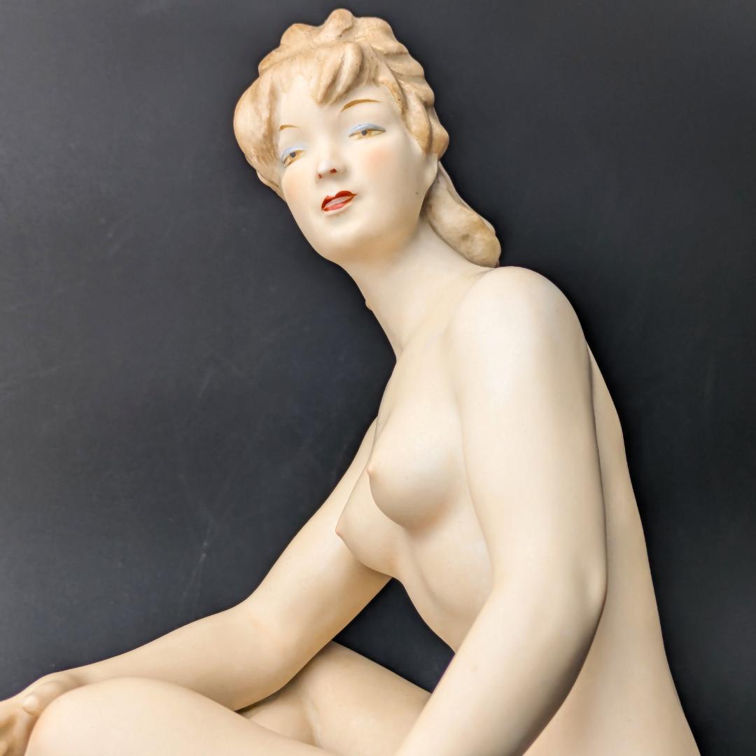 東ドイツ Wallendorf マット裸婦像 ヌード 18cm ヴィンテージ美品