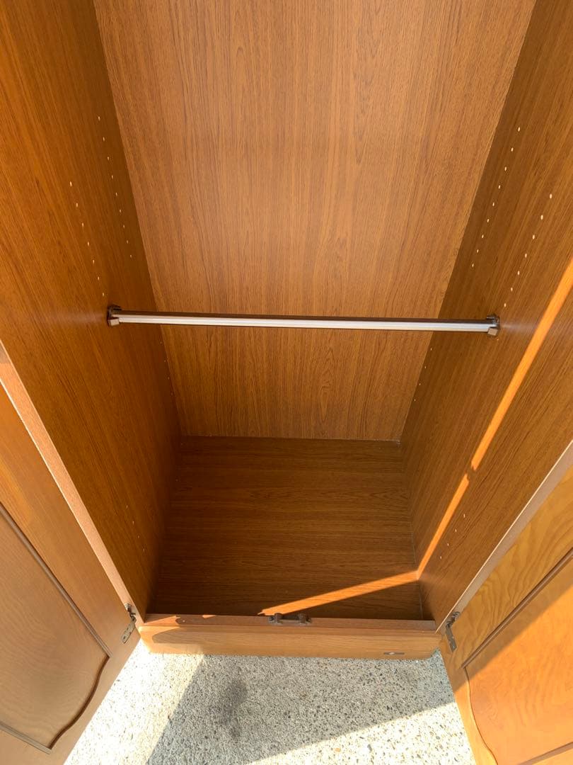 ナチュラルウッド　ワードローブ　鏡付き　(滋賀県内のみ)