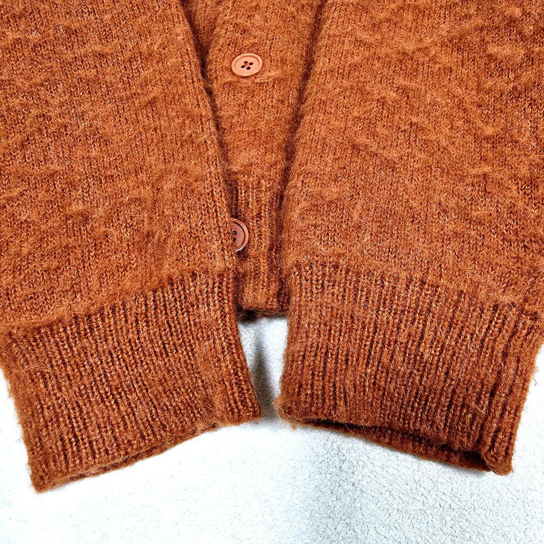 極美品 ビームス モヘアブレンド カーディガン シャギーニット 羽織 オレンジ