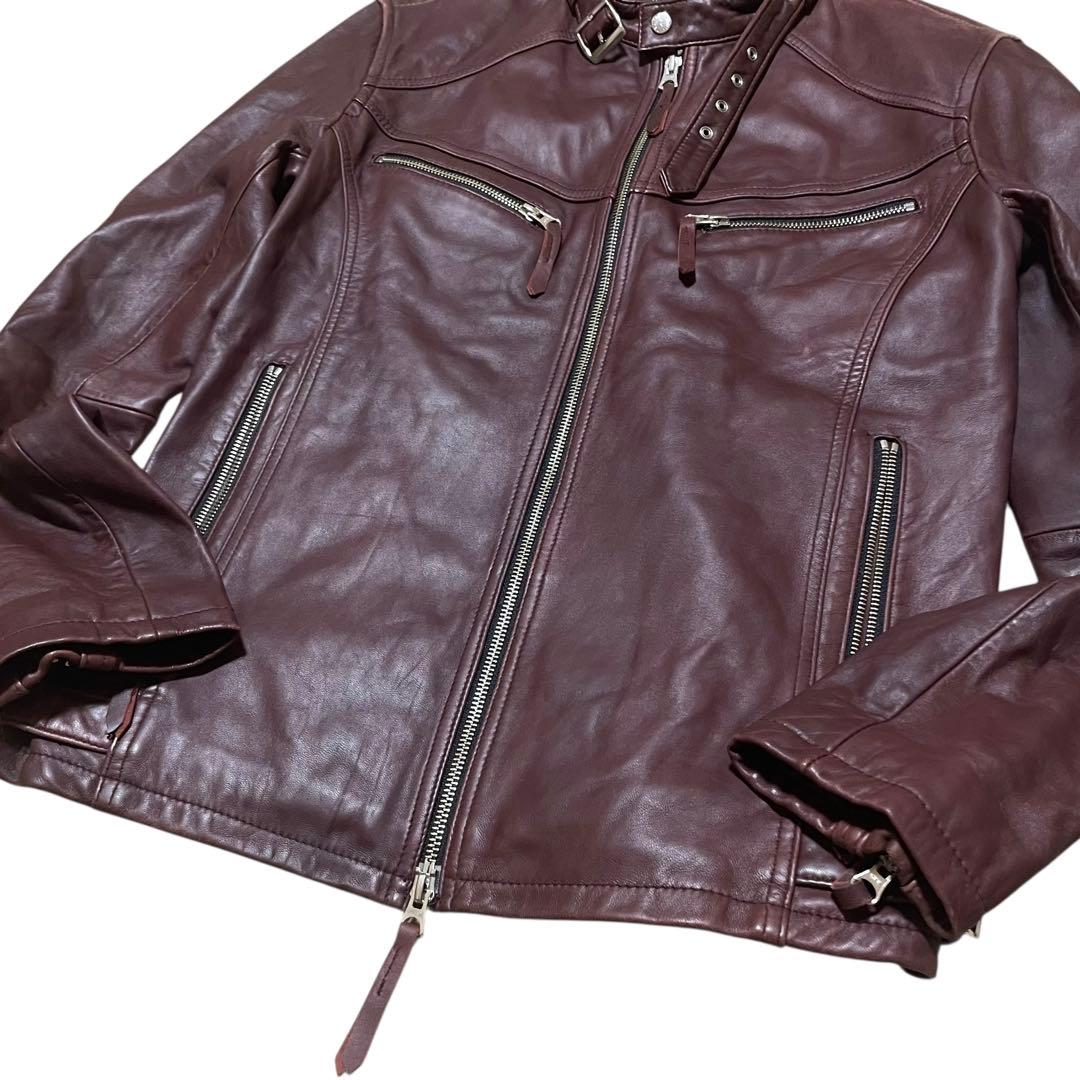 neutral infinity ラムレザー シングルライダース L ボルドー