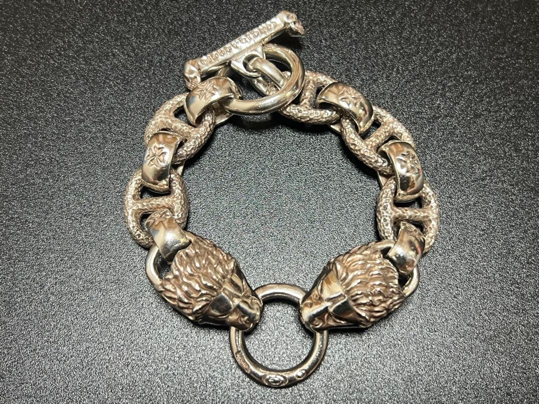 ガボールtype☆2ライオンヘッズ ブレスレット☆美品シルバー925