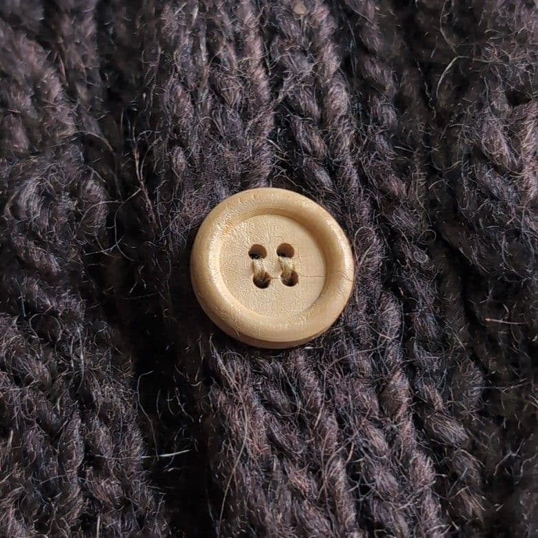 美品 gim アイスランドウール ケーブルニット カーディガン L ブラウン 茶