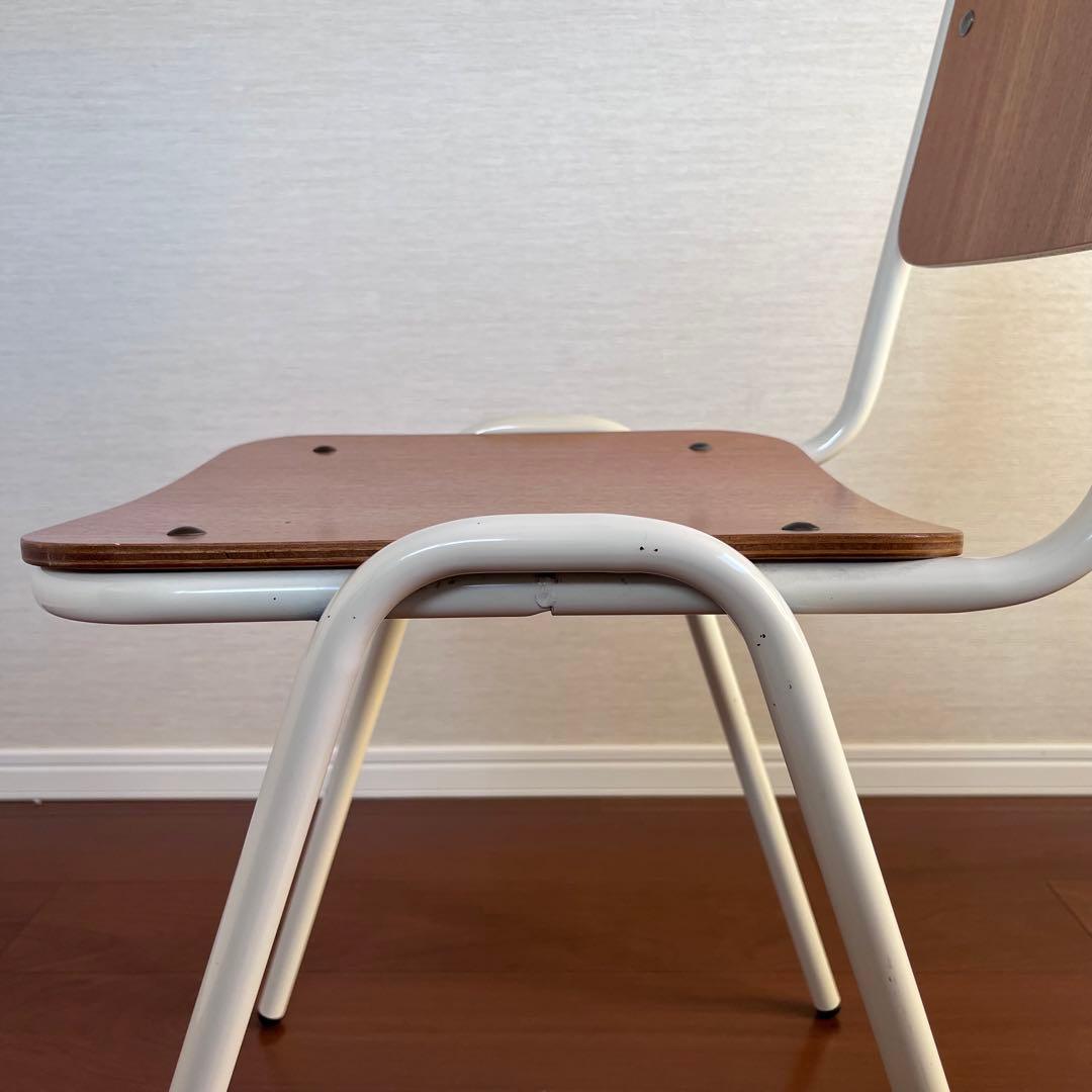 北欧 木目が美しい ホワイトフレーム チェア