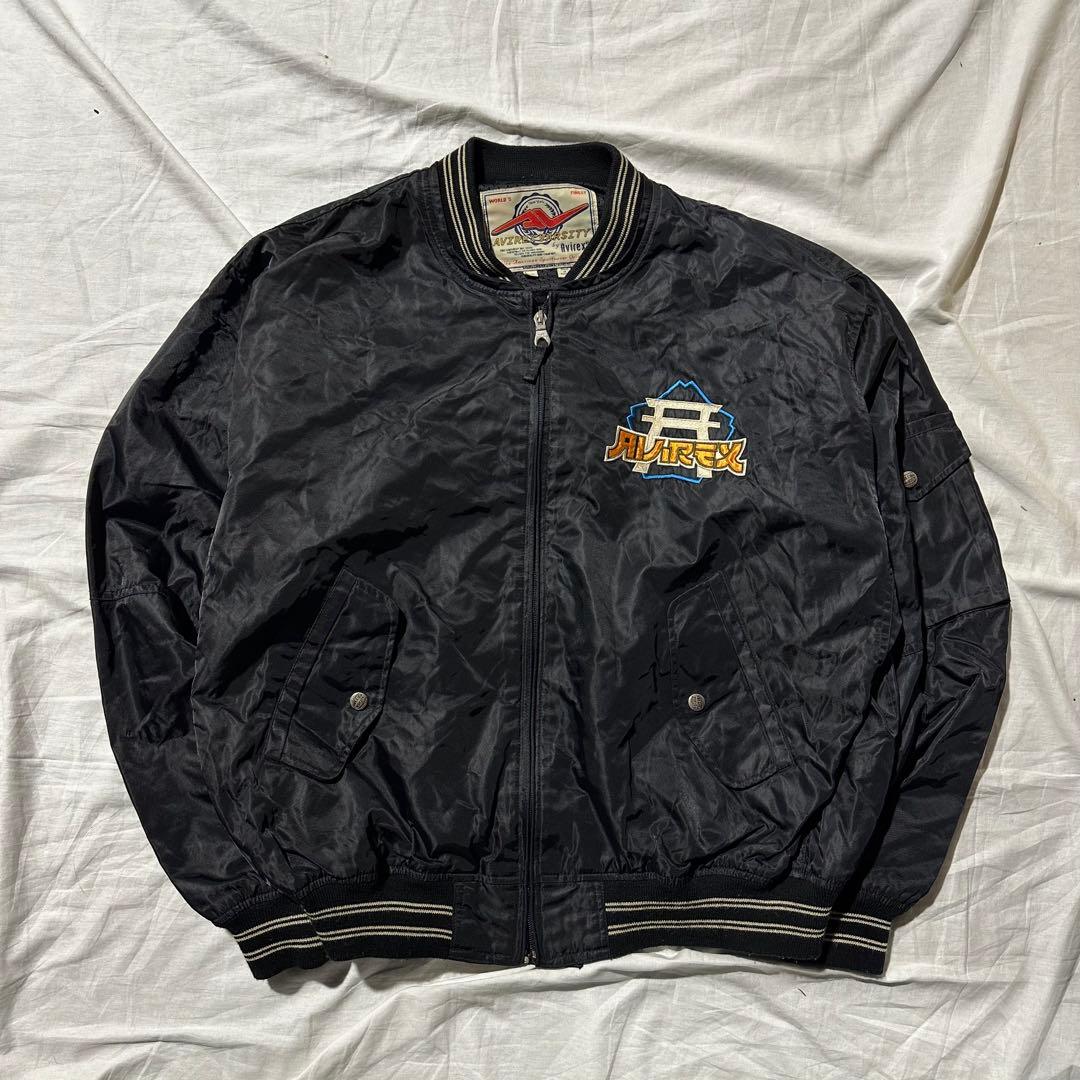 AVIREX アヴィレックス　刺繍スカジャン　ジャケット XXL 龍 メッシュ