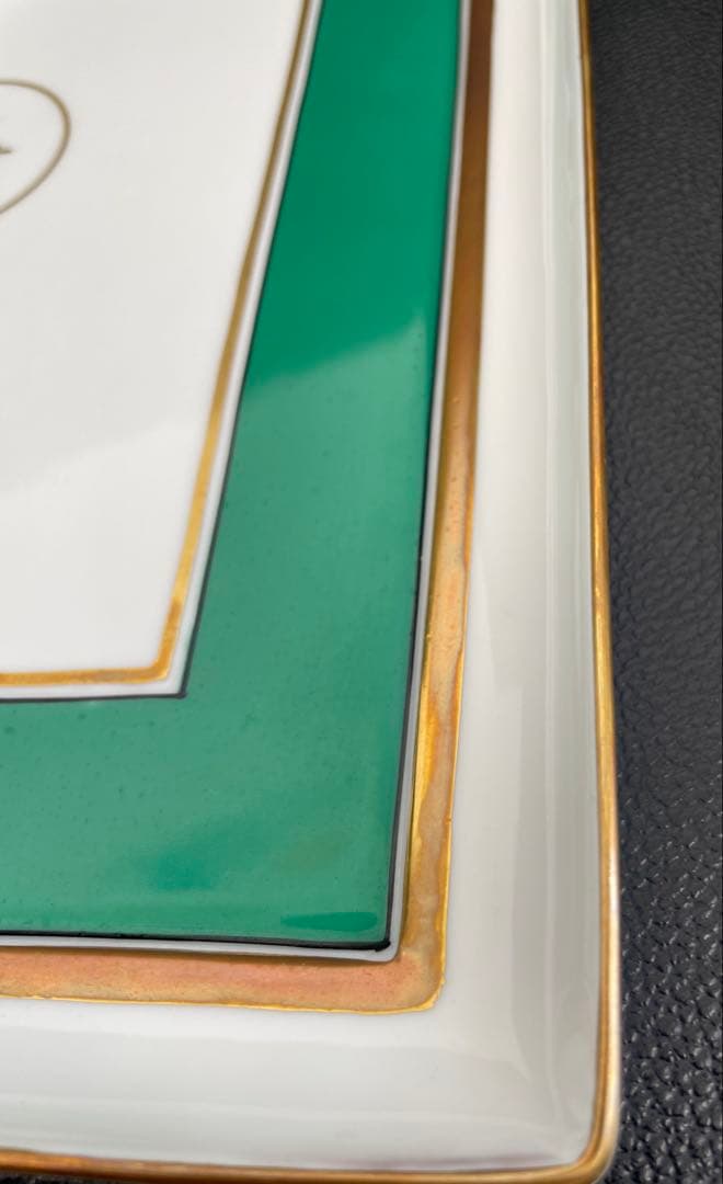 【E】リチャードジノリ　インペログリーン　トレイ　希少品　廃番品