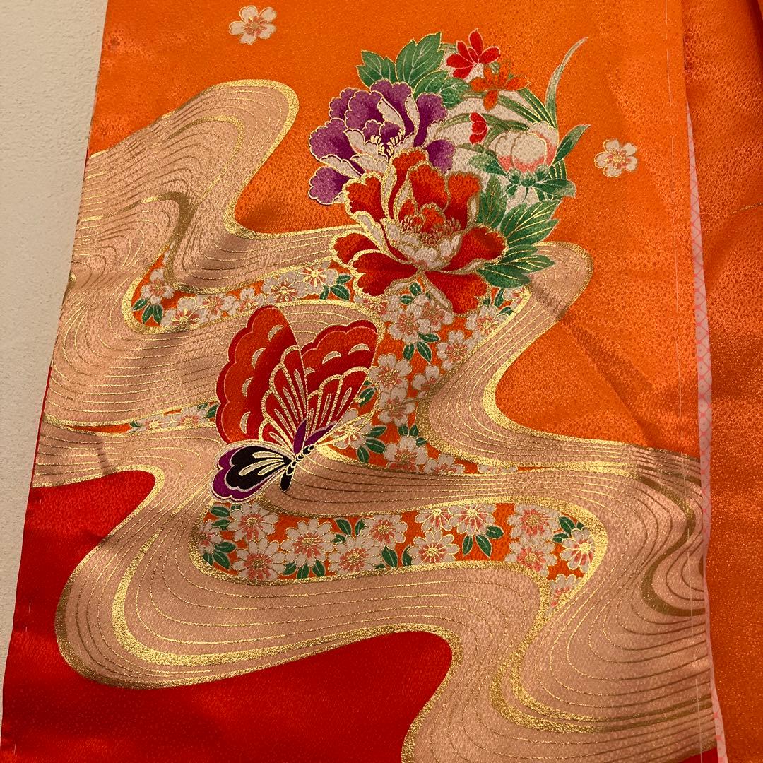 豪華　お宮参り 着物  長襦袢セット　女の子 日本製　花柄　蝶