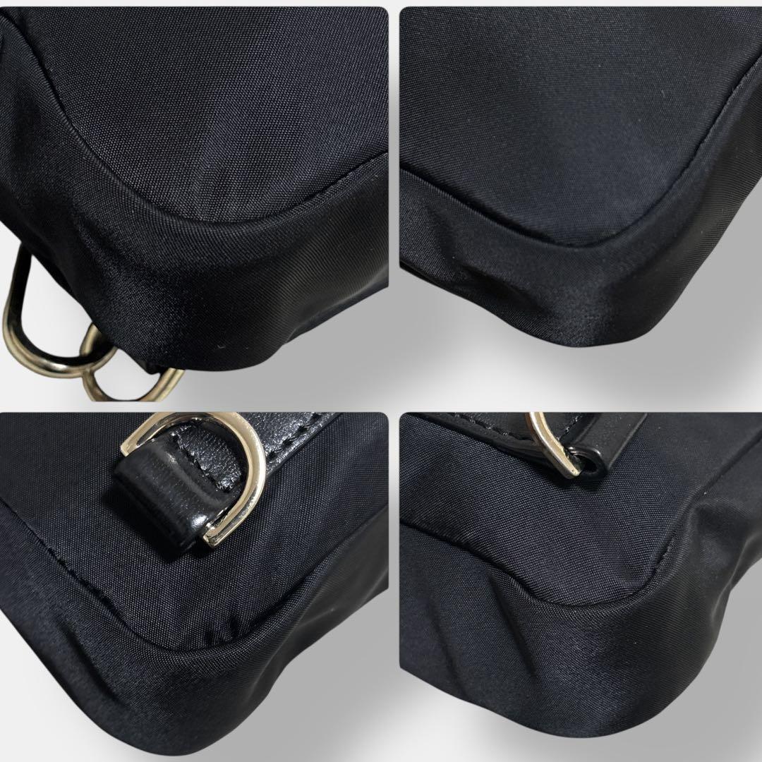 極美品 ポールスミス ボディバッグ マルチストライプ ナイロン 黒 マルチカラー