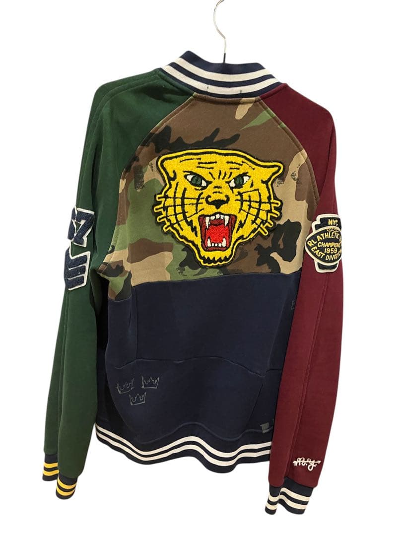 パッチワークベースボールジャケット　ポロラルフローレン　タイガー　限定