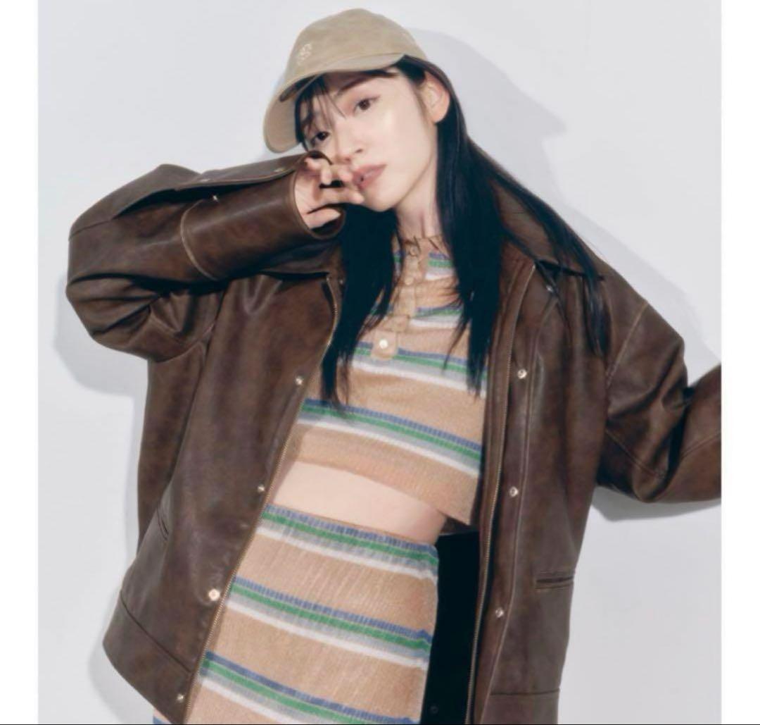 スナイデル　フェイクレザーブルゾン