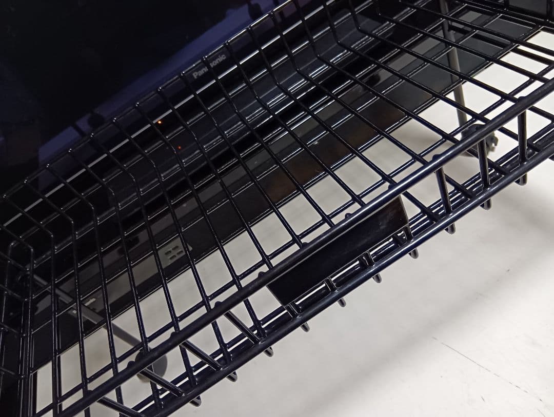 レア　1980's　ポストモダン　ブラック　ワイヤー　ワゴン　ラック　業務什器