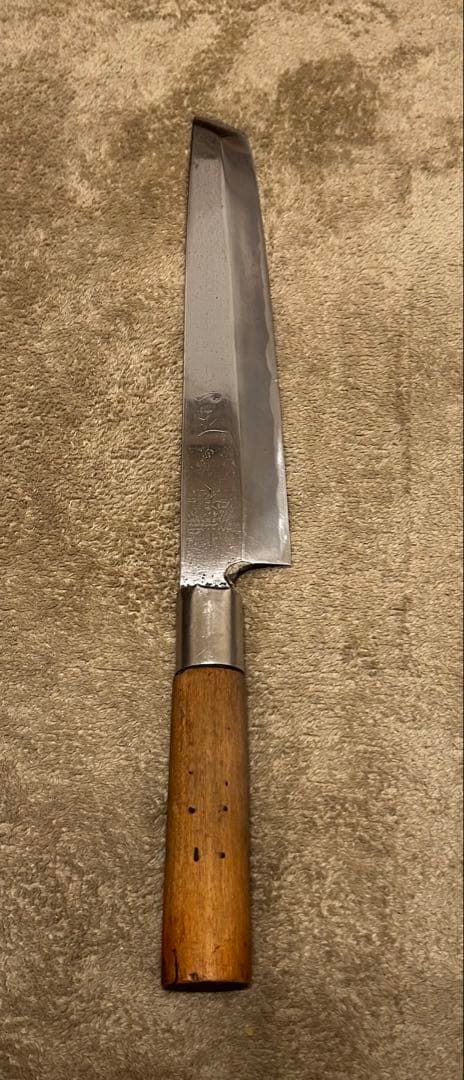 白二鋼　骨切り包丁　片刃　尺寸　約30cm