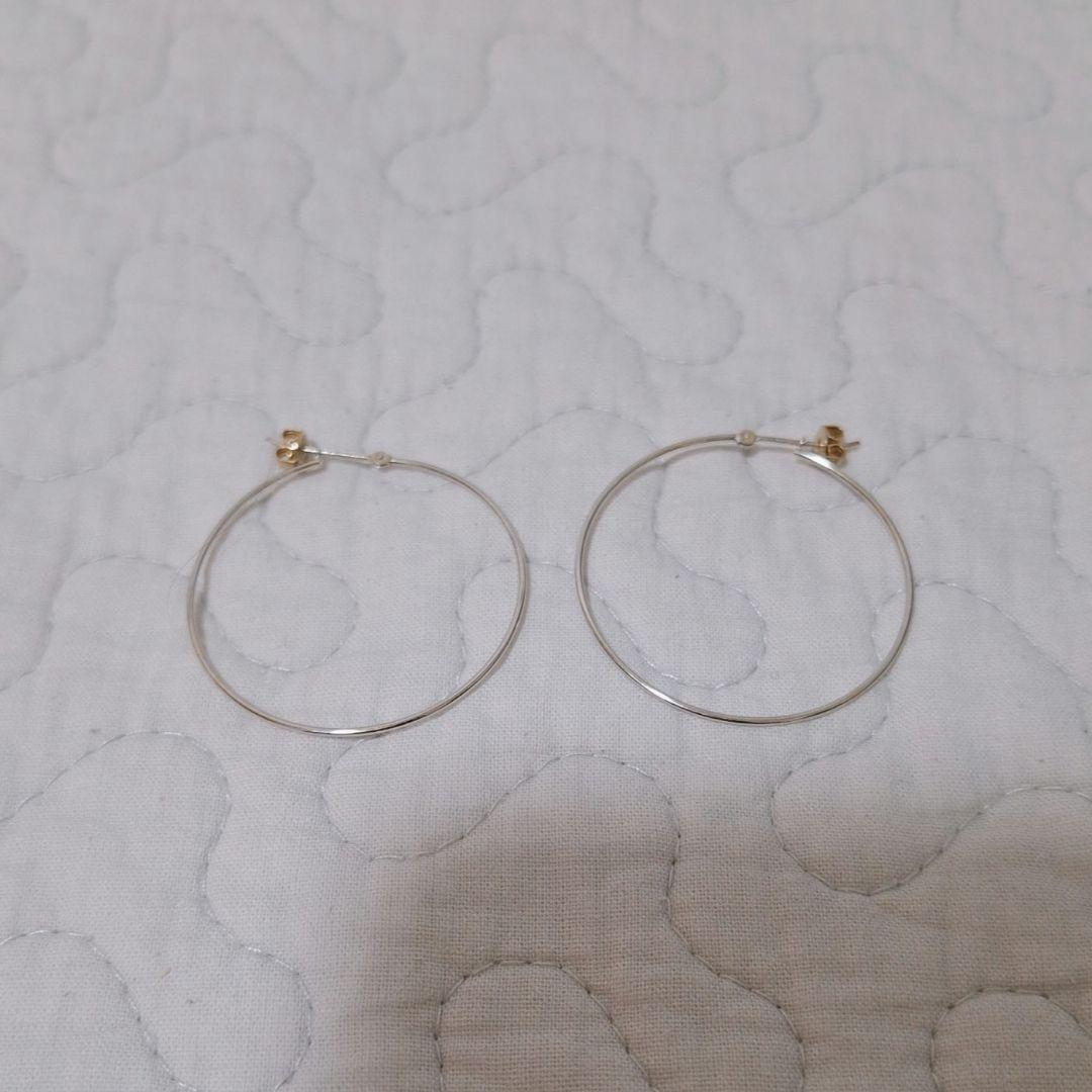シルバー フープピアス k10 wg k18 シルバー ホワイトゴールド