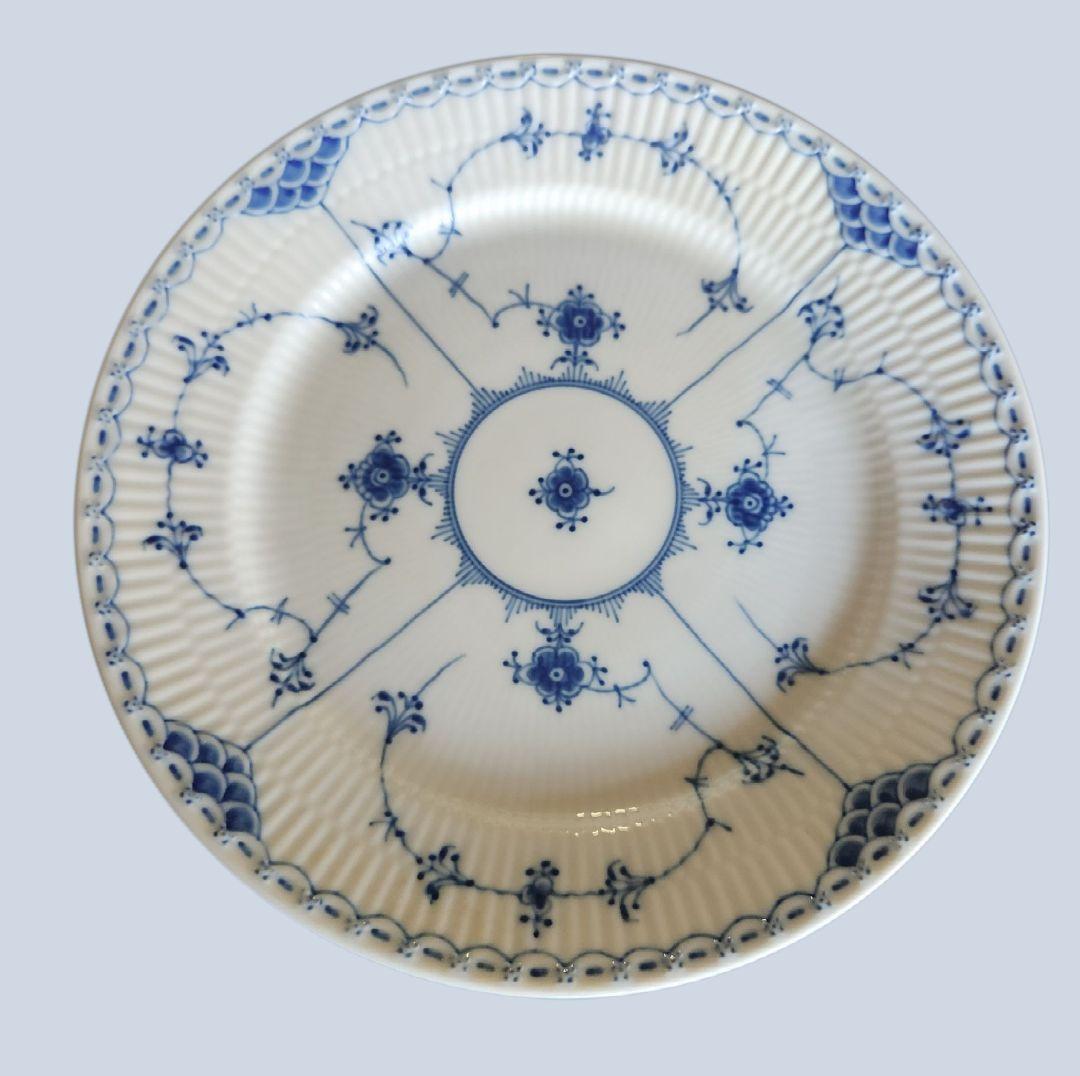   青い花柄皿 28cm