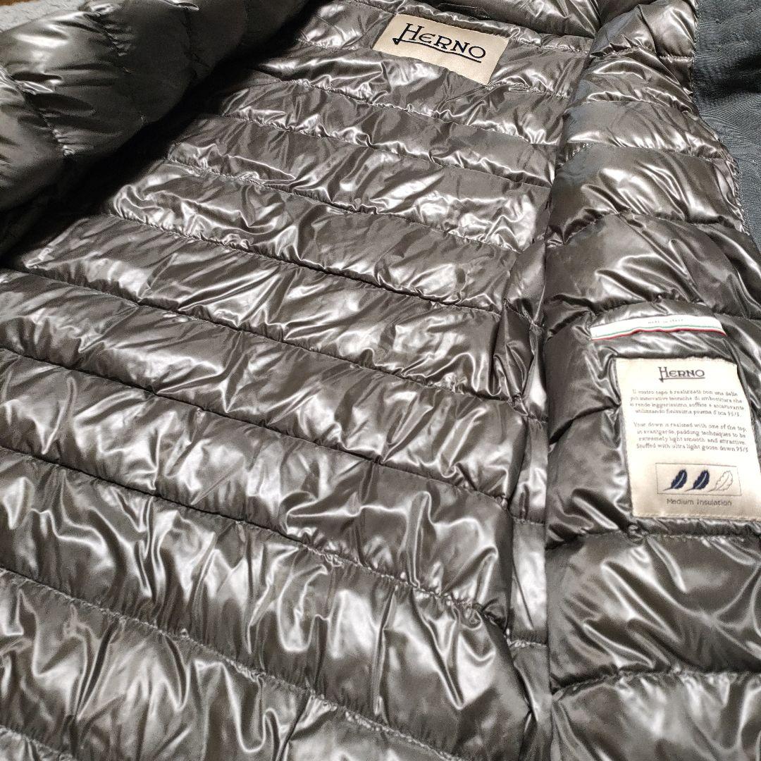 美品✨ヘルノ HERNO 異素材コンビ ニット切替ダウンコート48　大き目サイズ
