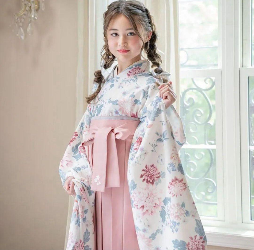 卒業式袴セット 160 キャサリンコテージ　ダリア柄ピンク