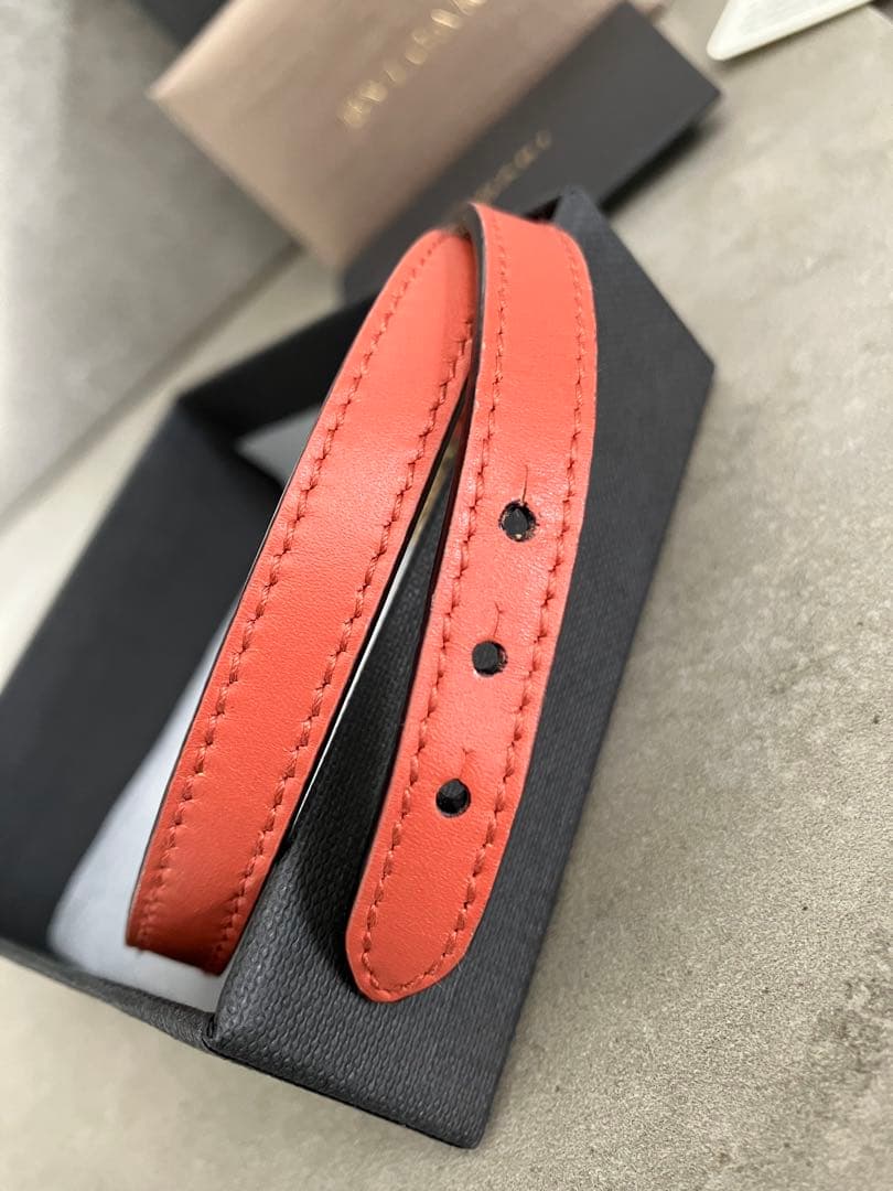 BVLGARI オレンジレザーセルペンティブレスレット★