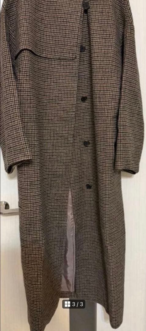 ジャケット・アウター eaphi no collar wool check coat