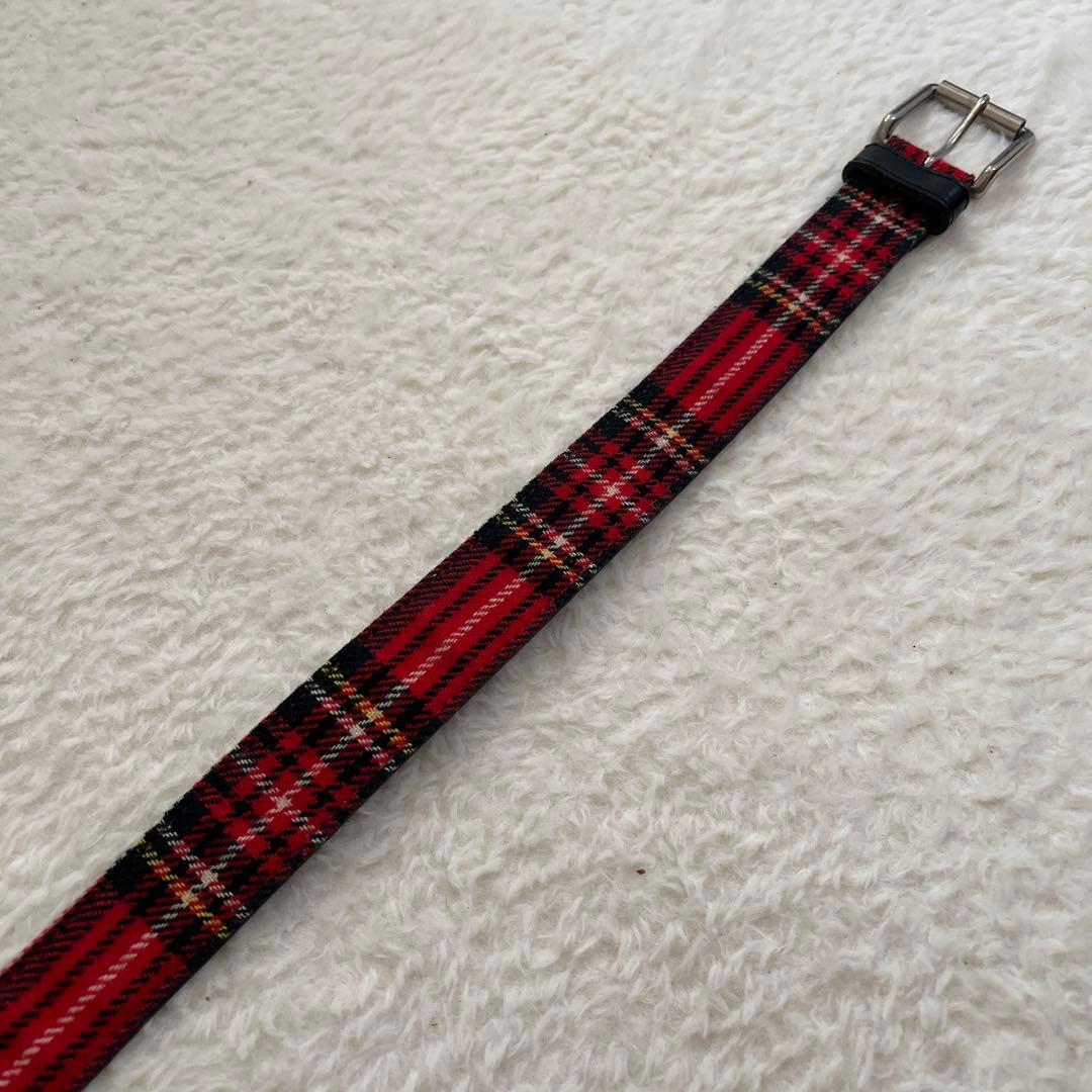 COMME des GARCONS HOMME タータンチェックベルト　レッド