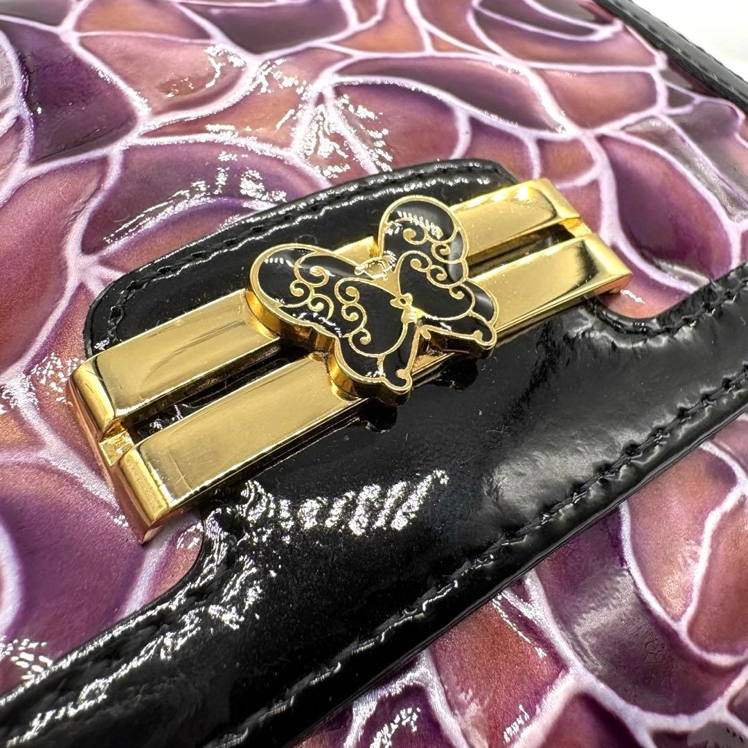 ANNA SUI アナスイ 三つ折り財布 がま口 バラ 蝶々