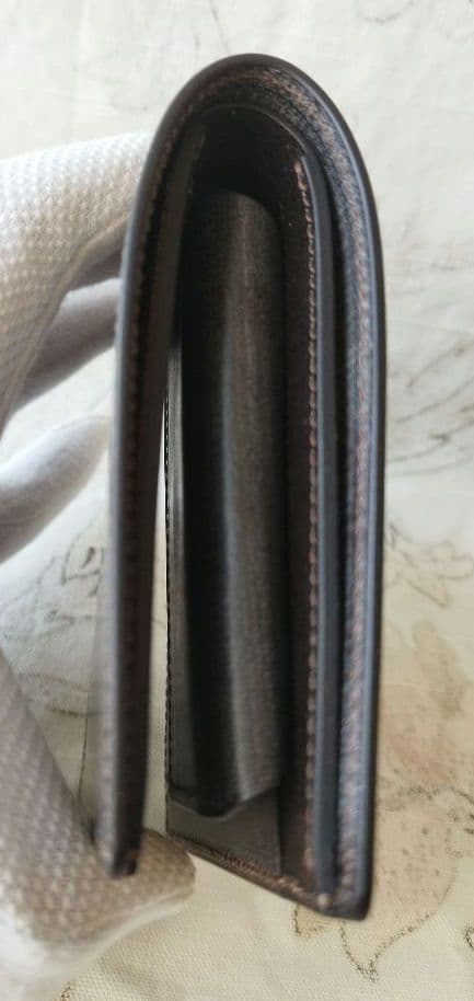 【新品未使用】塩原レザー 二つ折り財布 小銭入れ付き ブライドルレザー チョコ