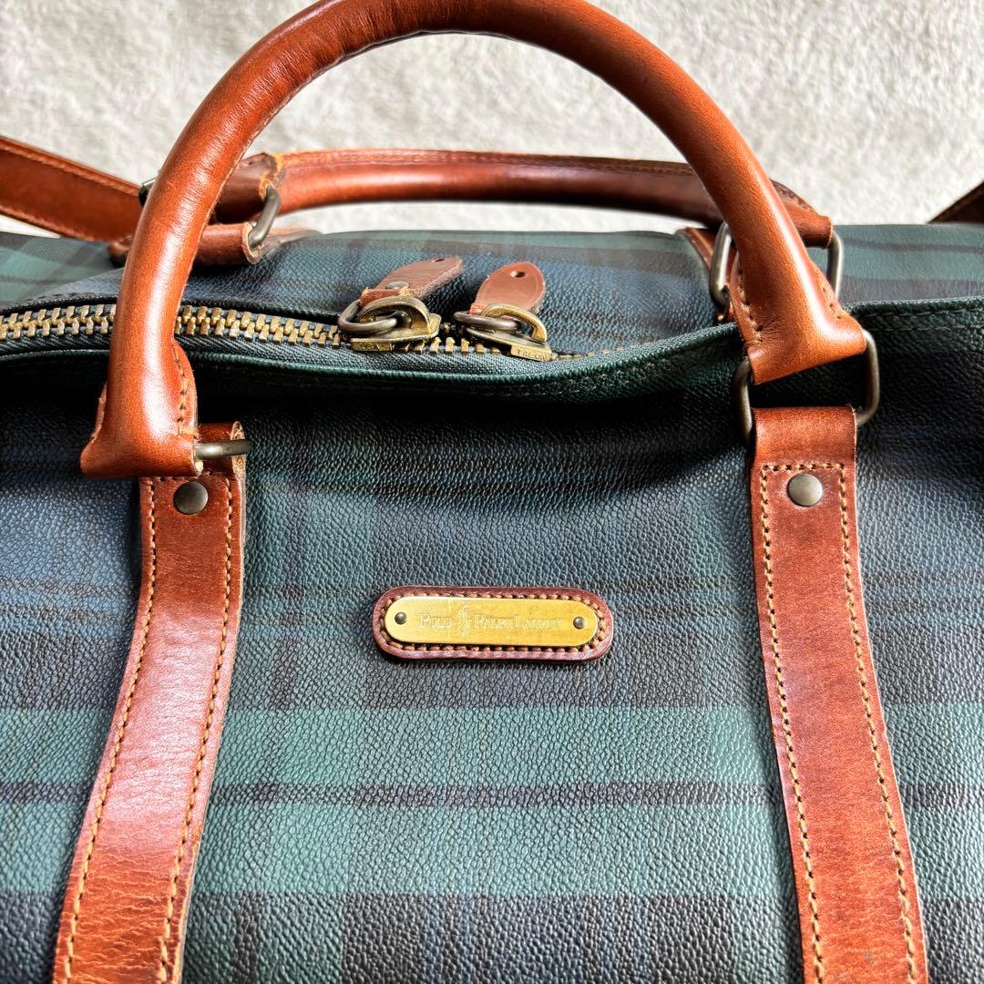 ✨️美品 ポロラルフローレン ボストンバッグ ２WAY グリーン PVCレザー