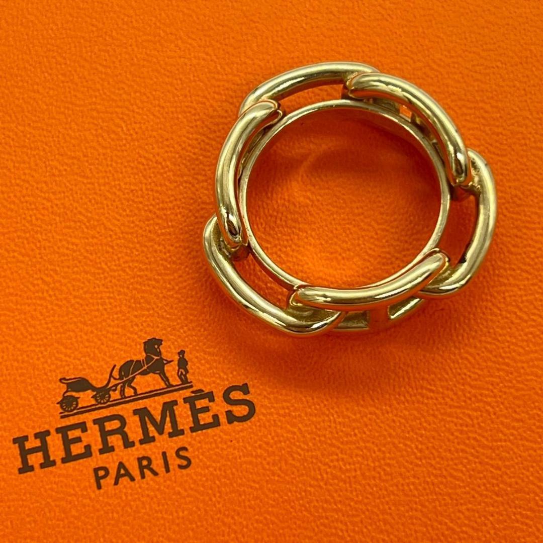 HERMES エルメス シェーヌダンクル スカーフリング ゴールド メタル