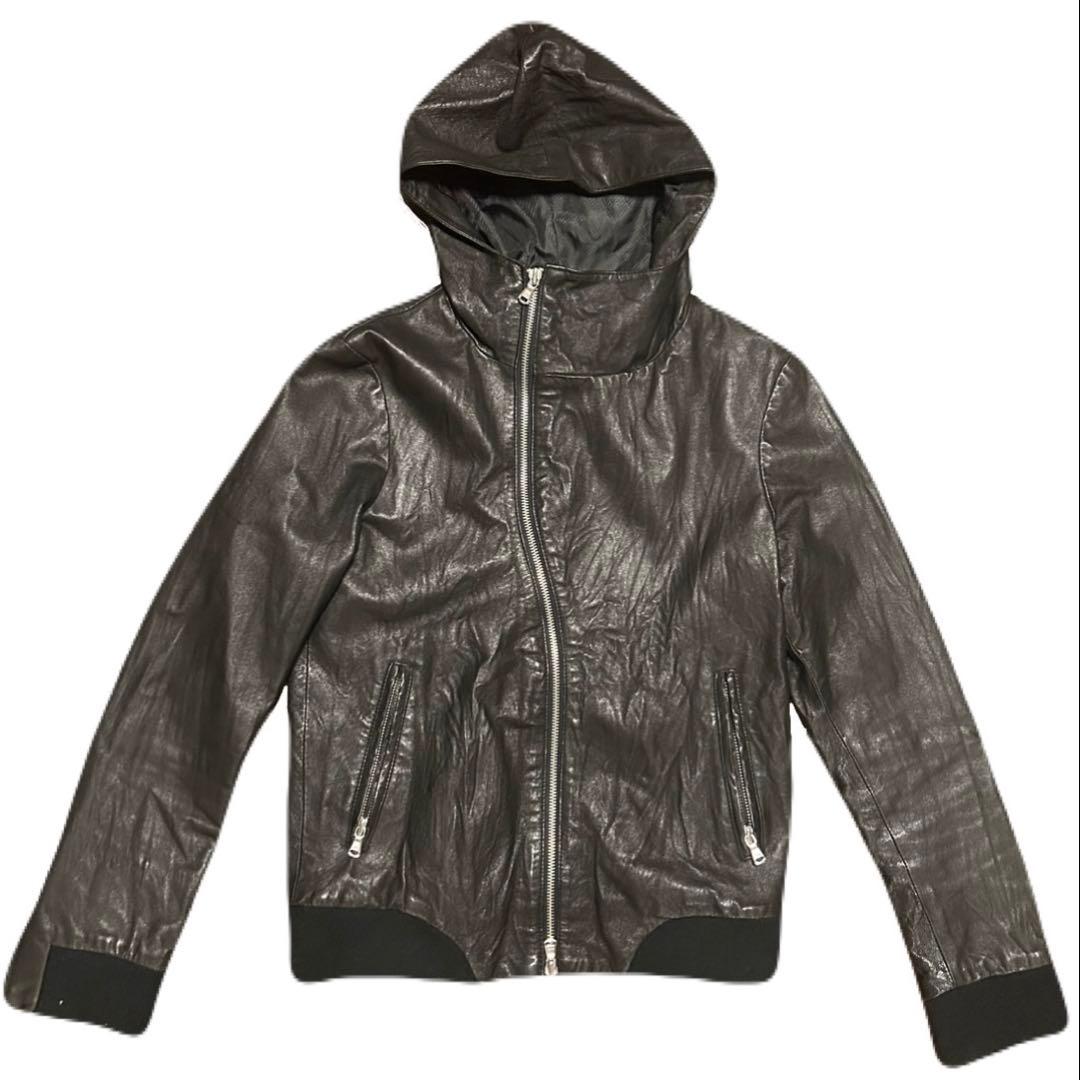 ジャケット・アウター 00s archive high neck leather jacket