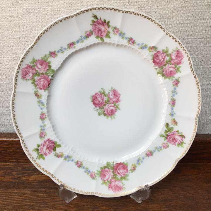 クリスマスセール♪フランス☆ローズプレート(4枚)皿FRANCE DEPOSE