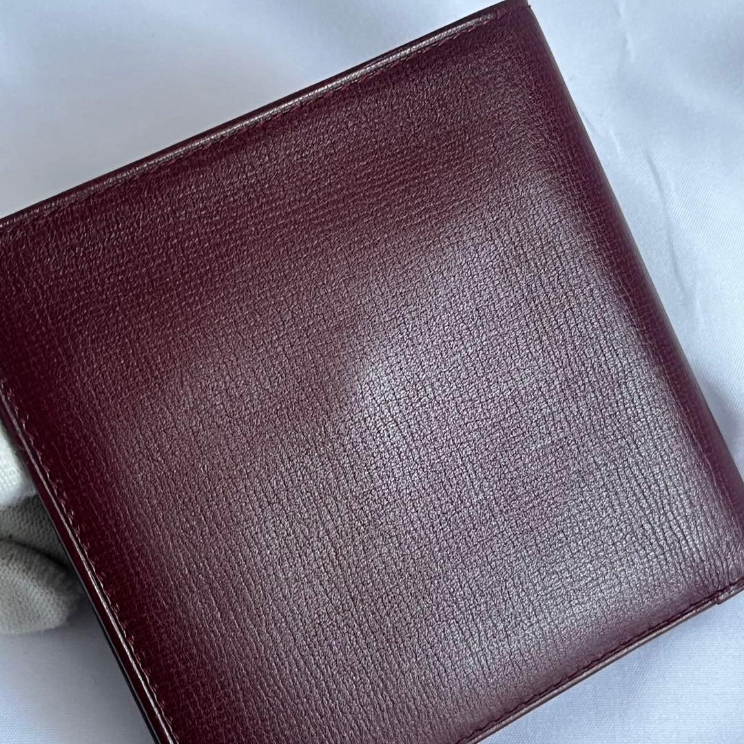 ✨未使用級✨　Cartier 　折り財布　財布　ボルドー　レザー　マストライン