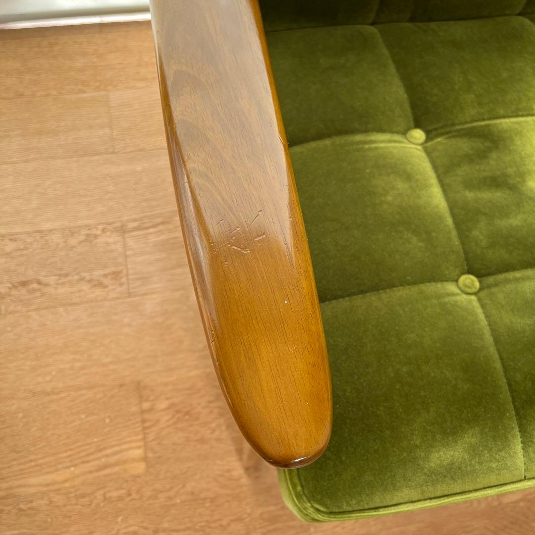 カリモク60　Kチェア　モケットグリーン　おまけ付き