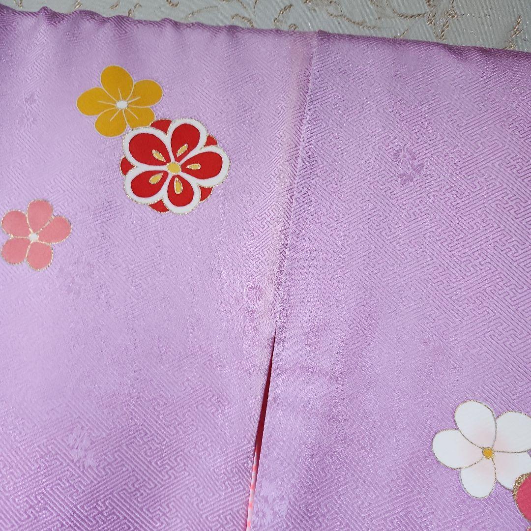 (PON)#6-053 七五三 7歳 正絹 四つ身 襦袢付き ヤケあり