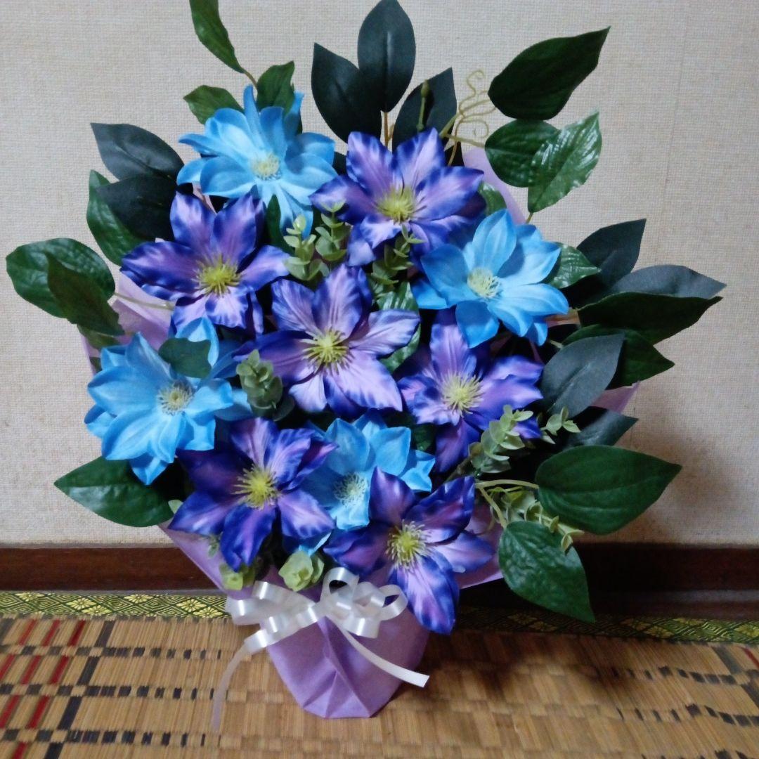 仏花　お供え花　初盆　法事　造花　クレマチスアレンジ